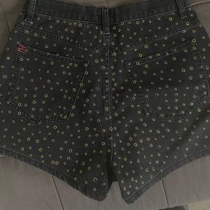 Studded jeans shorts